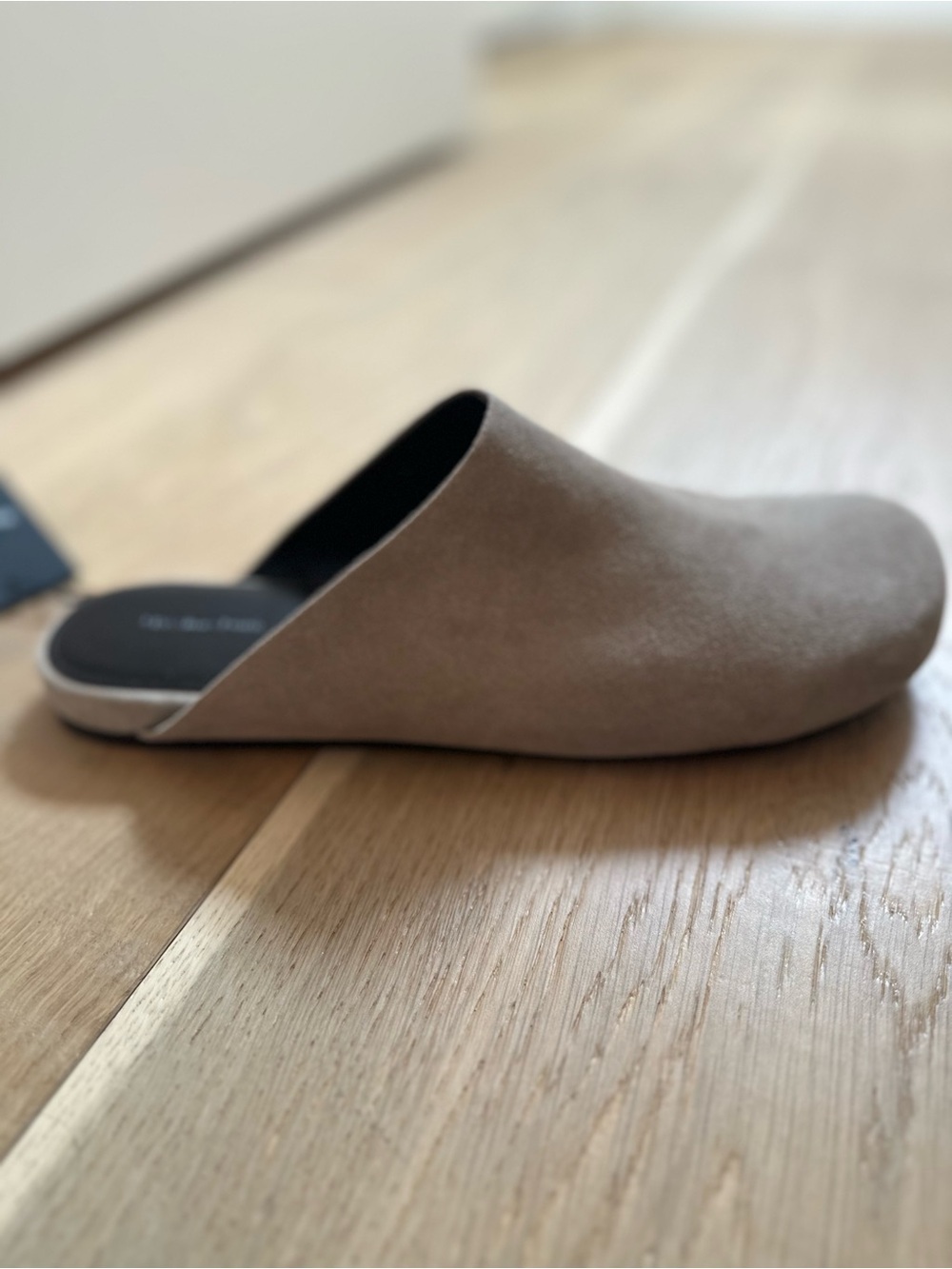 Massimo Dutti Taupe Suede Slide Mules for Women